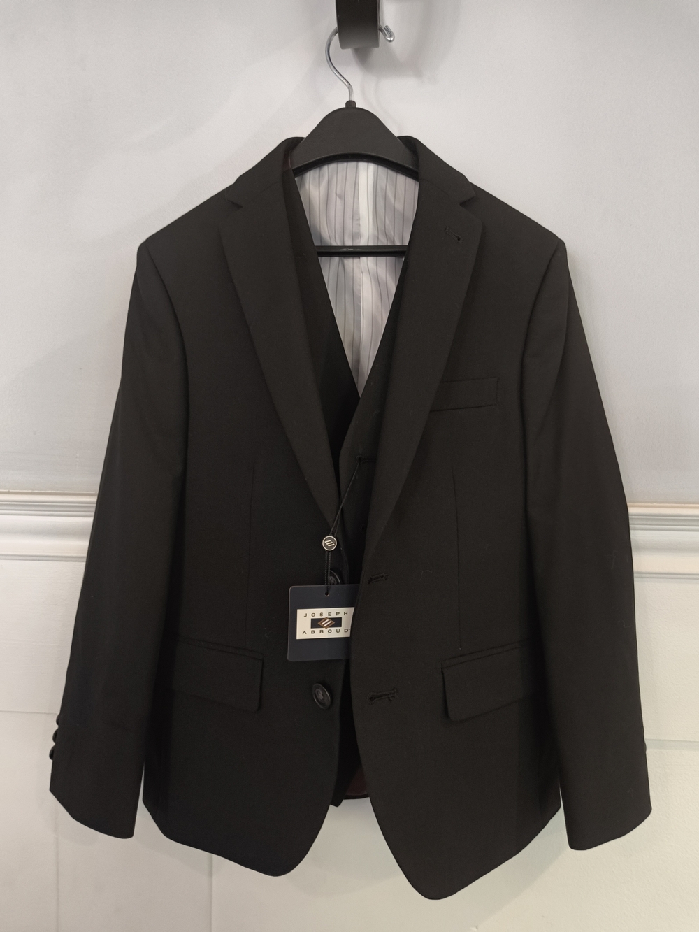 Moore's Clothiers Boys Black Two-Button Blazer - Classic Tailored Jacket/Vest